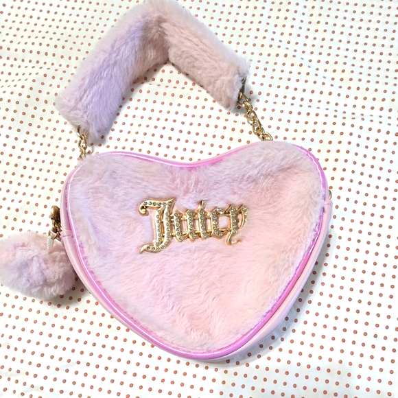Juicy Couture Pink Heart-Shaped Faux Fur Mini Bag - Picture 8 of 8